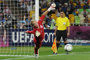 Joe Hart at Euro 2012 match against Italy. Photo: Ilya Khokhlov